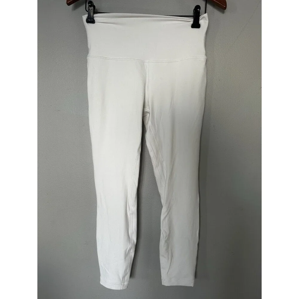 Lululemon Align White Ankle Leggings 25" High Waist Regular Women's Size 8 - Picture 4 of 7